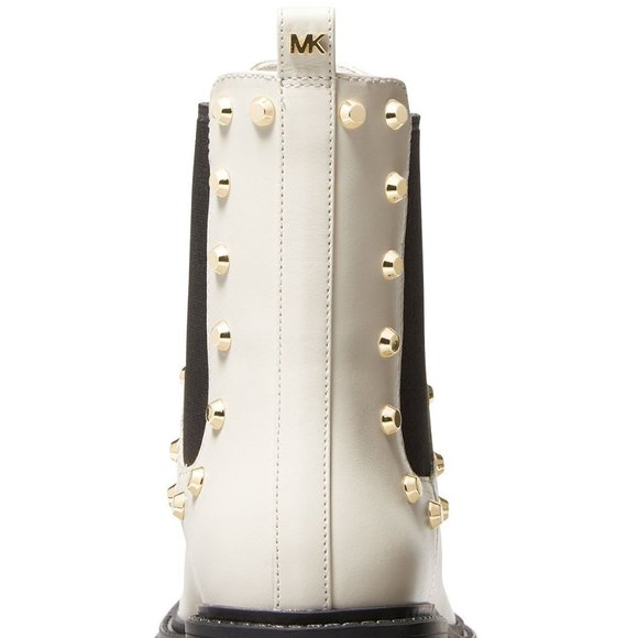 MICHAEL MICHAEL KORS Women's Ridley Studded Lug-Sole Chelsea Booties Light Cream - Picture 3 of 4